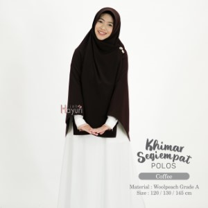 Khimar Segiempat Polos Hijab Hayuri - Coffee